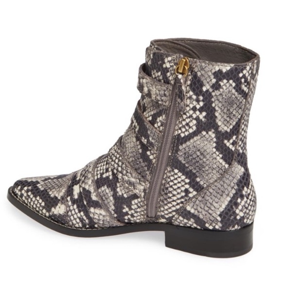 J. Crew NEW Multi-buckle boots in snake-embossed leather 7.5 Retails $298 - Picture 6 of 16